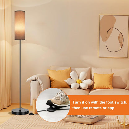 FRIDEKO HOME Floor Lamp, 9W 800LM Color Changing Smart Bulb, Beige Shade