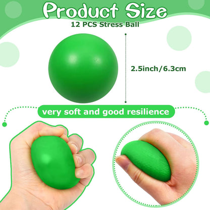 12 Pcs Blue Foam Stress Ball Squeeze Stress Relief Balls for Kids and Adults Hand Exercise Sensory Relief Toys for Anxiety ADHD Autism （Blue）