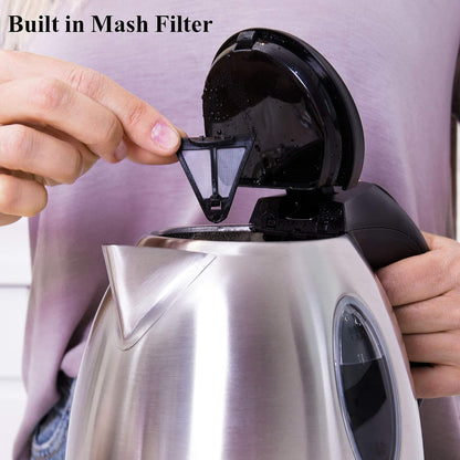Mixpresso Electric Kettle Temperature Control, Hot Water Kettle Electric, Cordless 1 Liter Capacity, Keep Warm & LED Indicator, Auto-Shutoff, Boil-Dry Protection, Stainless Steel Electric Kettle