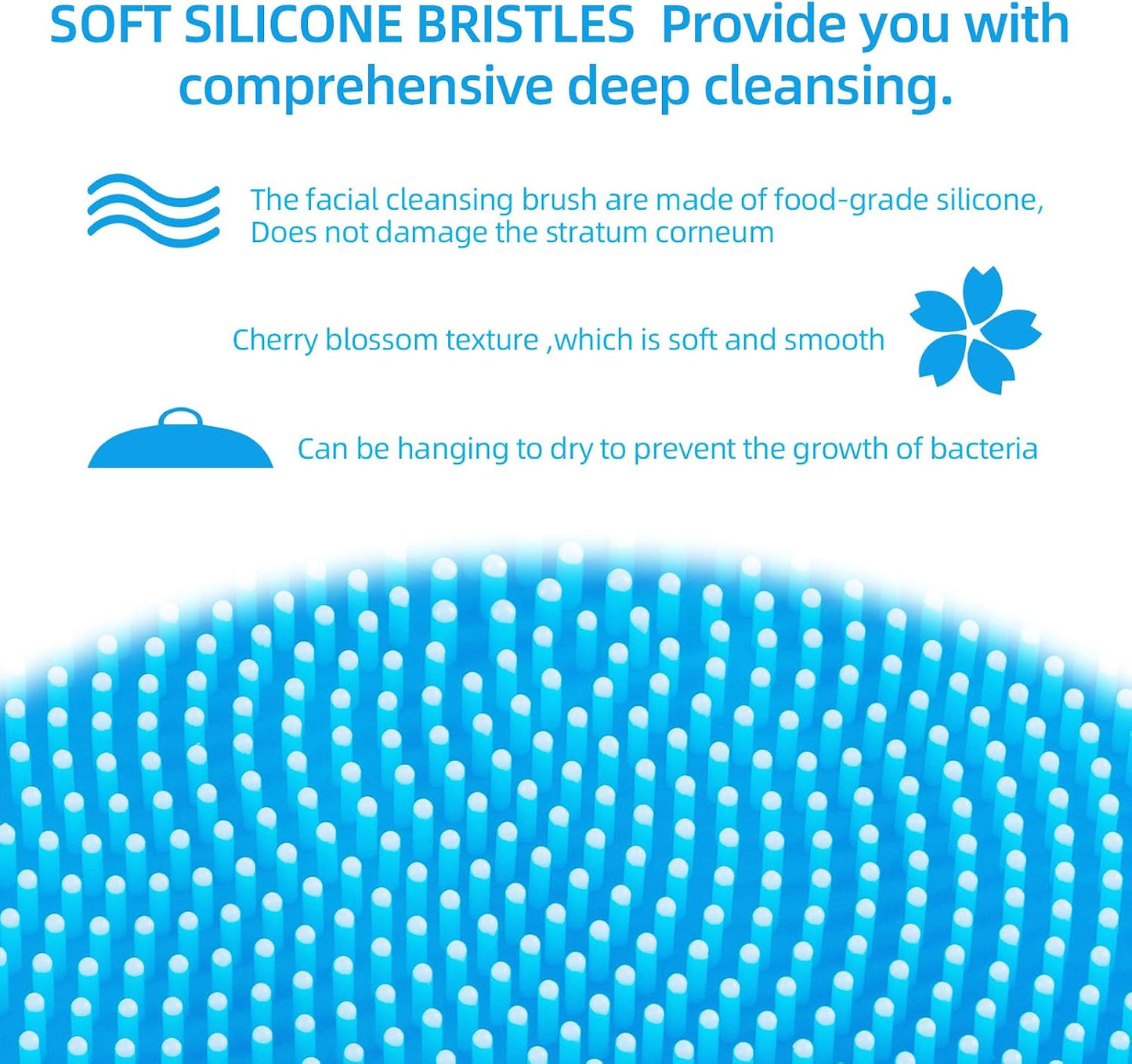 Back Scrubber for Shower & Face Scrubber, 2Pcs Silicone Exfoliating Brush Set with 17In Long Handle, Soft Body & Facial Cleansing Scrubber for Men Women