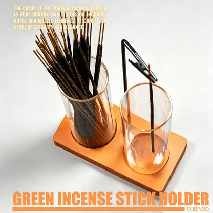 2 in 1 Incense Burner Holder for Sticks,Glass Incense Holder with Storage,Upside Down Incense Holder for Sticks with Glass Ash Catcher for Meditation Yoga Spa Room Home Decor[Full Black]