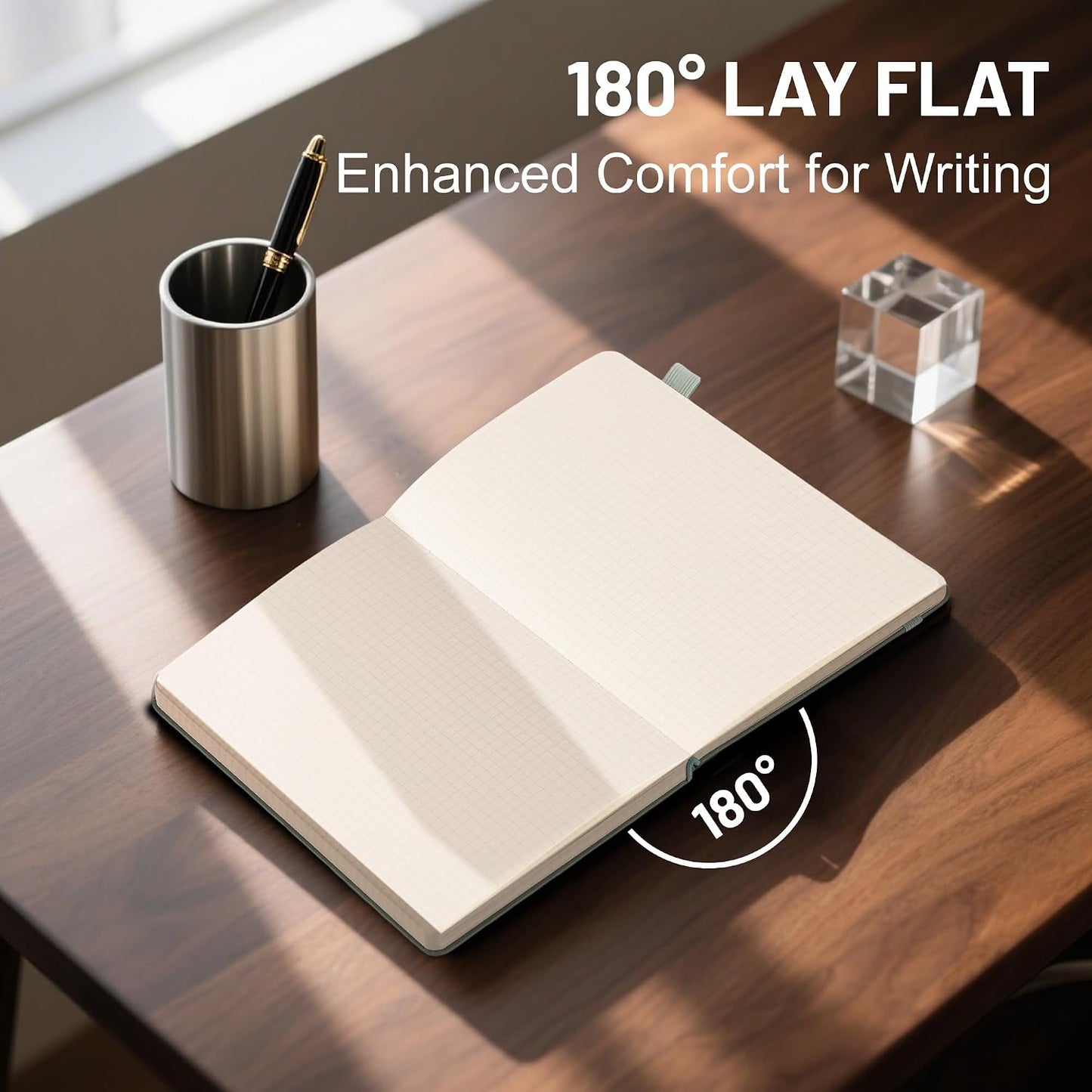 CAGIE Lined Journal Notebook for Women Men 320 Pages 100 Gsm Paper Thick Journaling Notebooks A5 Leather Journals for Writing Hardcover Journal Supplies for Work Note Taking Diary, 5.7x8.3 In, Green