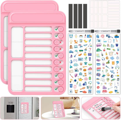 Audab Dry Erase Chore Chart for Kids, Magnetic Whiteboard Checklist Board, Chore Checklist Slider to Do List Board, Daily Routine Chart Schedule Board Task Tracker for Home Refrigerator, Wall, Desk