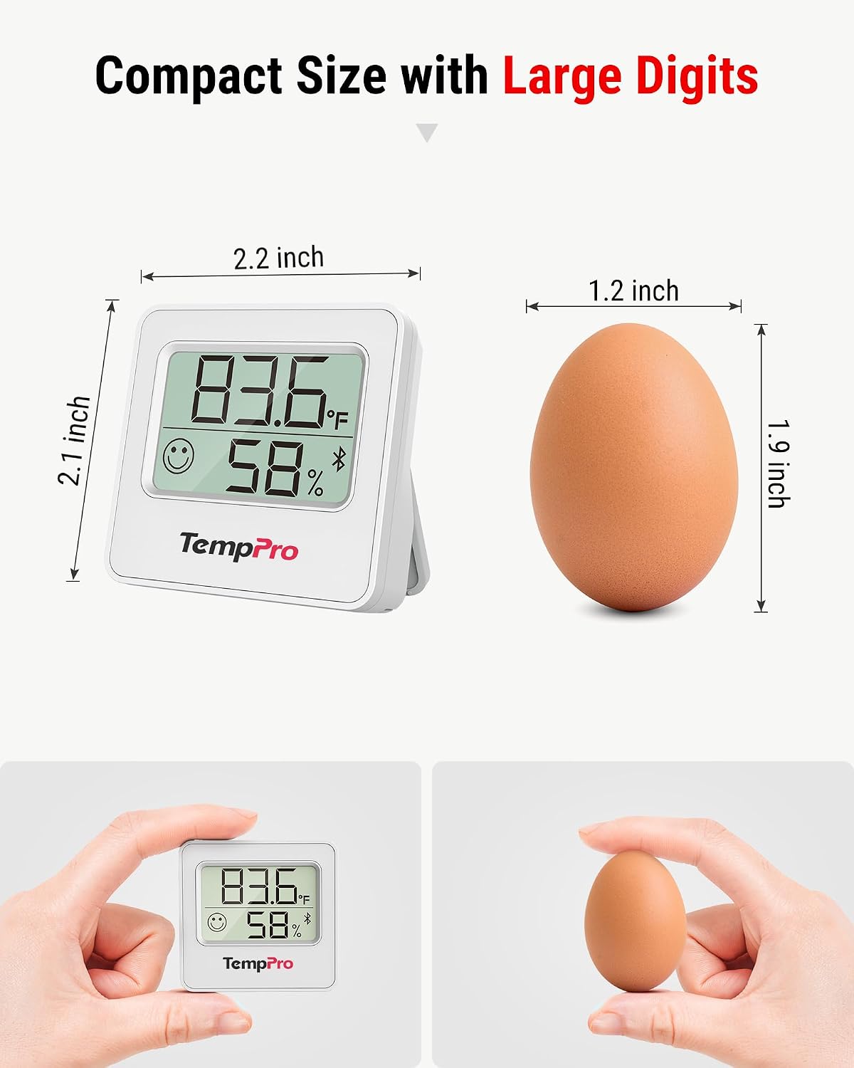 ThermoPro TP157 Hygrometer Indoor Thermometer for Home, Room Thermometer Humidity Meter with Accurate Temperature Humidity Sensor for Greenhouse Baby Room Office-1 Pack