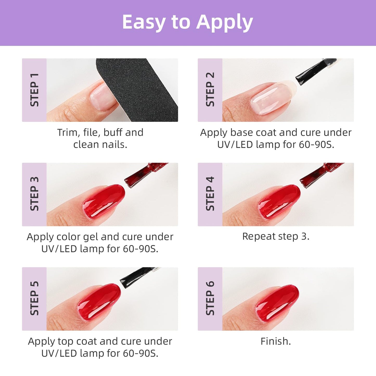 JODSONE Gel Nail Polish Kit 60 PCS with U V Light Soak off Base Top Coat 55 Shine Colors Gel Nail Kit Bright and Dark Brown Wine Red Series Manicure Set for Women and Girls