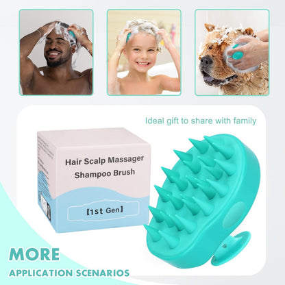 FREATECH Scalp Scrubber Scalp Massager Hair Growth, Shower Shampoo Brush with Silicone Bristles for Dandruff Removal and Hair Care, Wet & Dry Hair Massager Scalp Exfoliator for Men Women Kids，Black