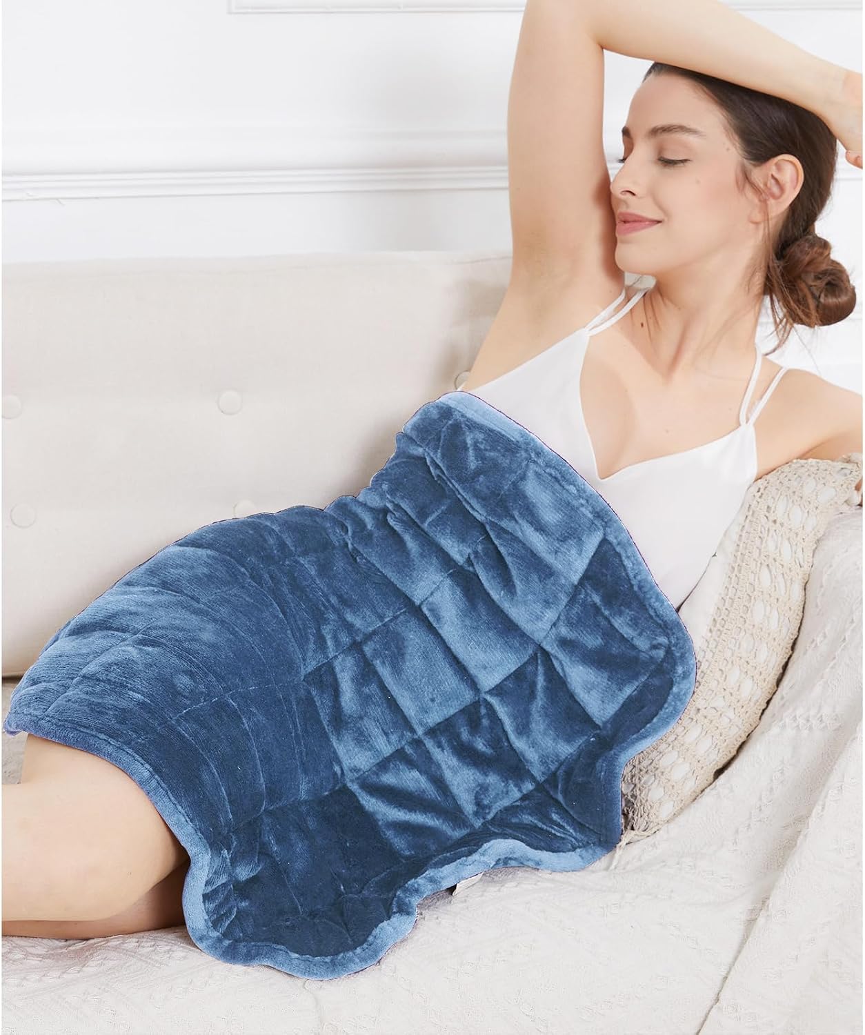 Alomidds Weighted Lap Blanket 7lbs, Cozy Breathable Flannel Weighted Lap Pad for Adults, Small Weighted Blanket for Travel, Couch, Green, 29" x 24"