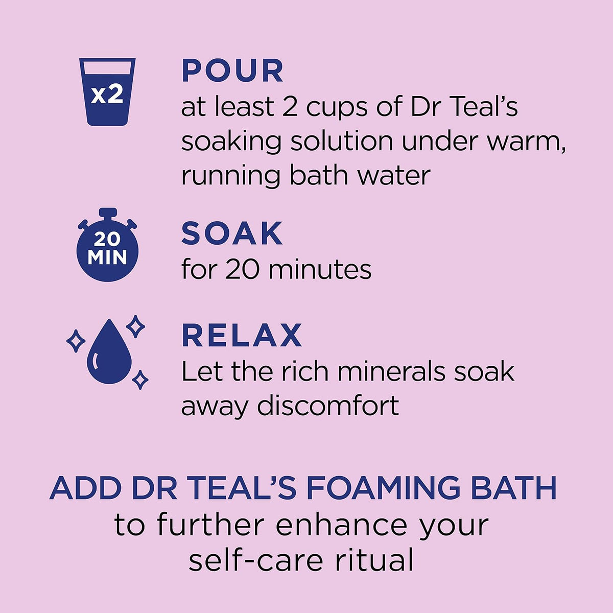 Dr Teal's Epsom Salt Magnesium Soak, Black Elderberry with Vitamin D, 3 lbs