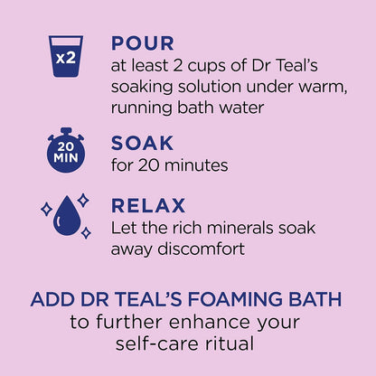 Dr Teal's Epsom Salt Magnesium Soak, Black Elderberry with Vitamin D, 3 lbs