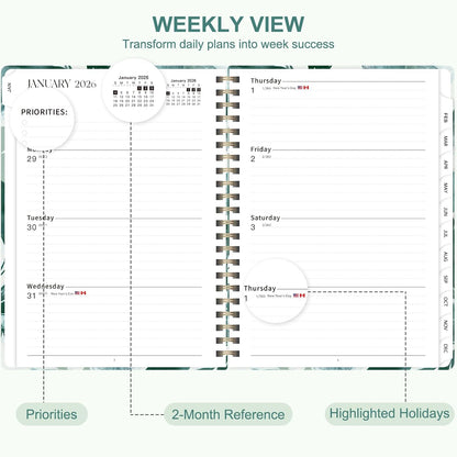 Weekly To Do List Notepad, 52 Sheets, Undated Weekly Planner, Letter Size | 8.5"x11", 100GSM, Thick Paper, Twin-Wire Spiral Bound, Tear Off Desk Pad, For Women & Man, Home School & Office Work