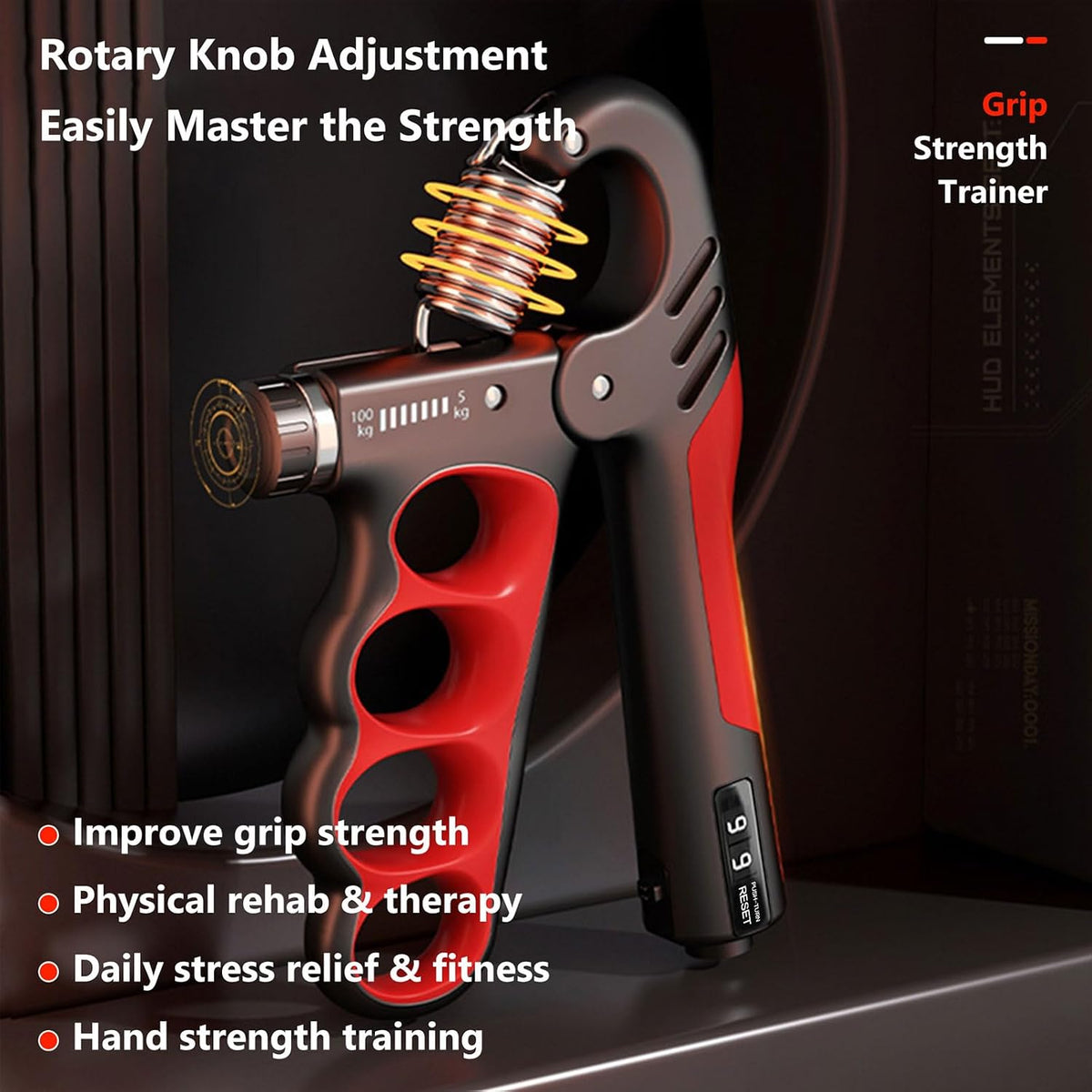 Grip Strength Trainer Forearm Strengthener 11-220 lbs Adjustable Resistance