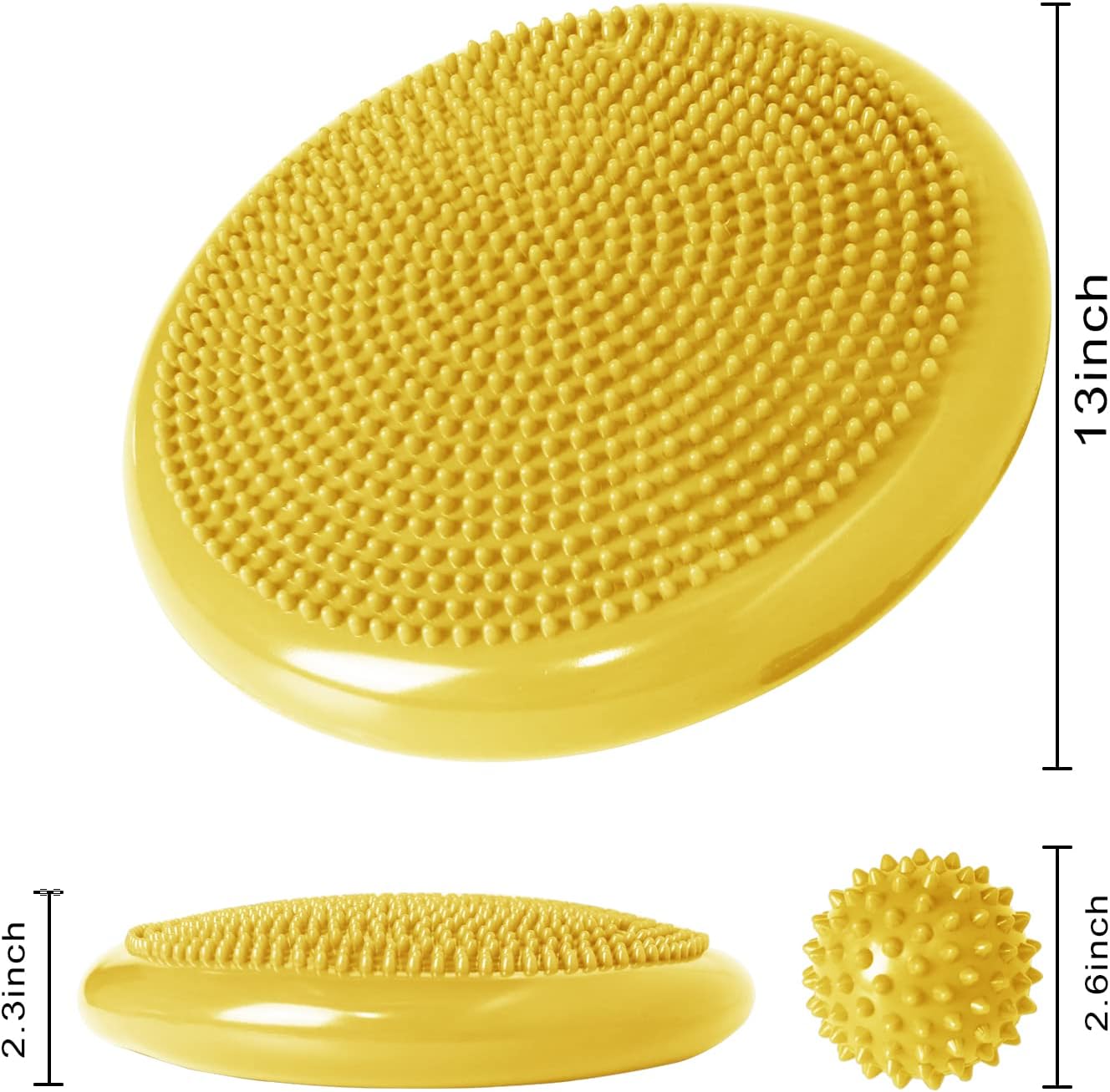 Wobble Cushion, Balance Disc, Wiggle Seat, Balance Pads for Physical Therapy, Stability Disc, Wobble Board for Dogs, Office, Sensory Kids, Classroom with Spiky Massage Ball