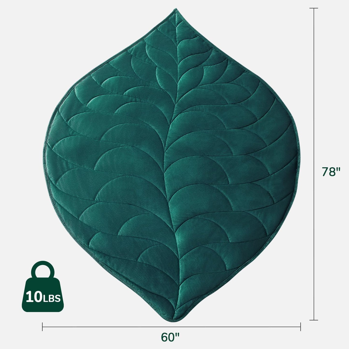Kaisa Weighted Lap Blanket 7 lbs 41" x 53", Cozy Luxury Crystal Velvet Small Weighted Blanket for Adults, Portable Travel Weighted Blanket for Relaxation, All-Season Blanket, Machine Washable, Green