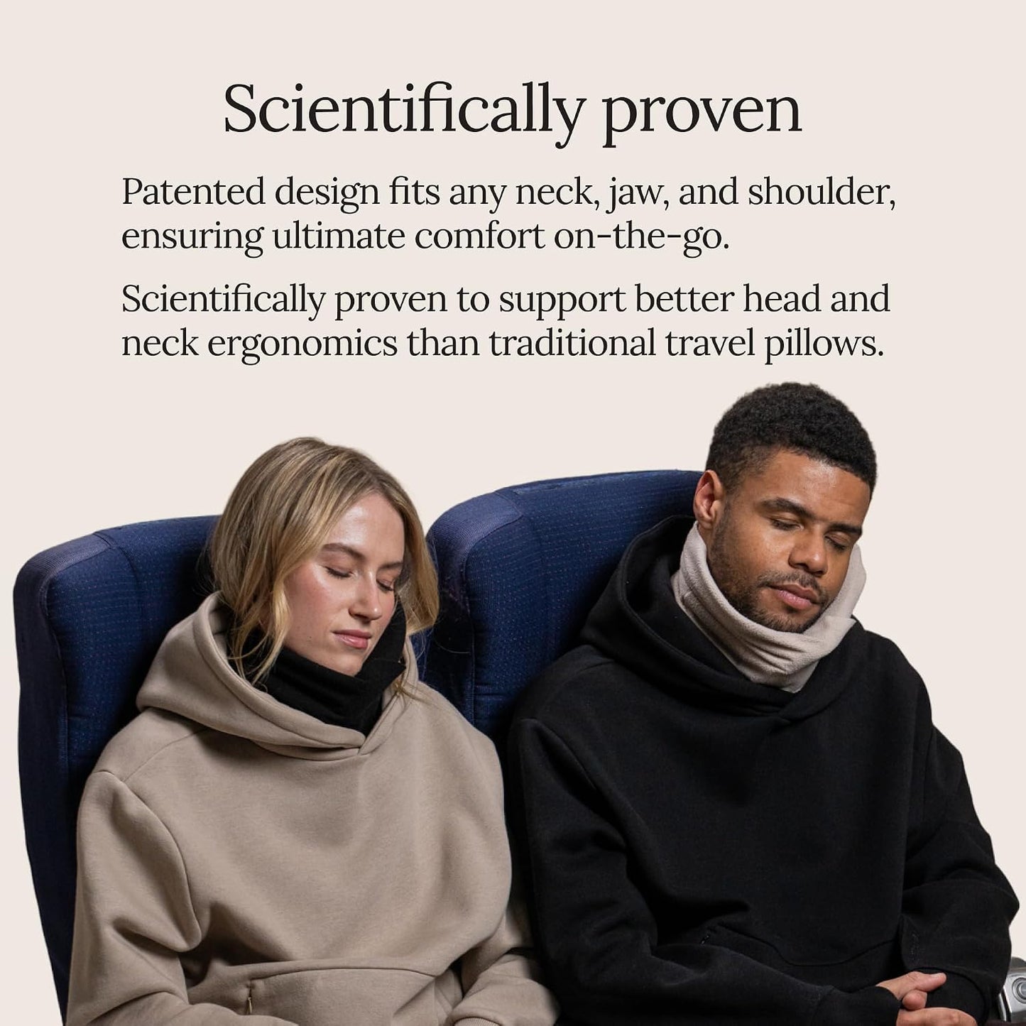 Trtl Travel Pillow Original 2.0 – Scientifically Proven Super Soft Travel Pillow with Premium Head & Neck Support – for Airplane Travel – Machine Washable – Lightweight & Compact – Sand Beige