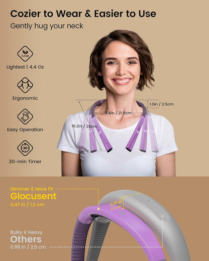 Glocusent Book Light, 3-Color & 6-Brightness Reading Light, Bendable Neck Light, 80-hr Lasting Rechargeable Book Light, Perfect Reading Lights for Books in Bed, Knitting, Repairing, Book Lovers Gifts