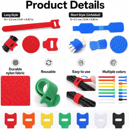 60 Pcs Cable Labels & Cord Organizer Kit - 30 Cord or Wire Labels & 30 Hook and Loop Fastening Ties for Home Office Electronics Cord Management