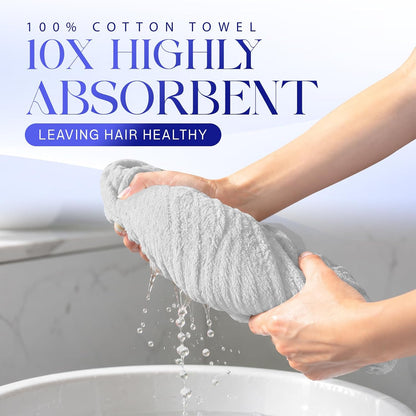 Lili&James 100% Cotton Hair Towel Wrap for Women & Kids – 420 GSM Quick Dry Hair Turban with Double Button Loop, Anti Frizz Non Microfiber Hair Drying Towel for Curly, Long & Thick Hair (Lilac)