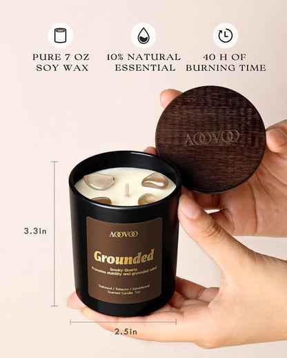 AOOVOO Scented Candles for Men - 4 Pack Candles for Home Scented, 36oz Soy Wax, 200 Hour Burn Time, Men Candle Set, Sandalwood Oud/Mahogany Teakwood/Smoke Vanilla/Jasmine Candle Set A