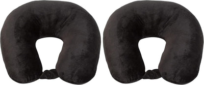 Wolf Essentials Adult Cozy Soft Microfiber Neck Pillow for Travel – Compact, Machine Washable - Perfect for Airplane, Car, or Home Use - Filled and Finished in The USA – Charcoal