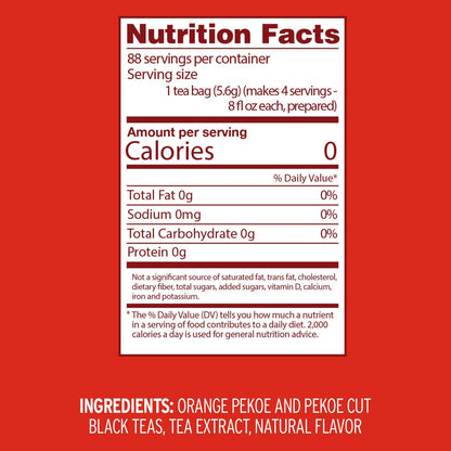 Luzianne Unsweetened Hibiscus Iced Tea Bags, Family Size, 22ct Box (Pack of 6)