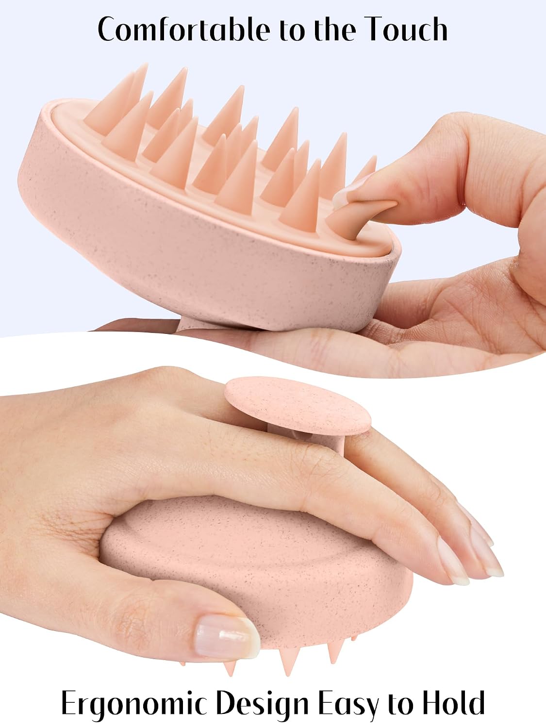 HEETA Scalp Massager Hair Growth, Soft Silicone Scalp Scrubber Shampoo Brush for Exfoliation, Dandruff Removal Head Massage Stress Relax, Wet & Dry Use for Thick Thin Curly Hair Care, Black