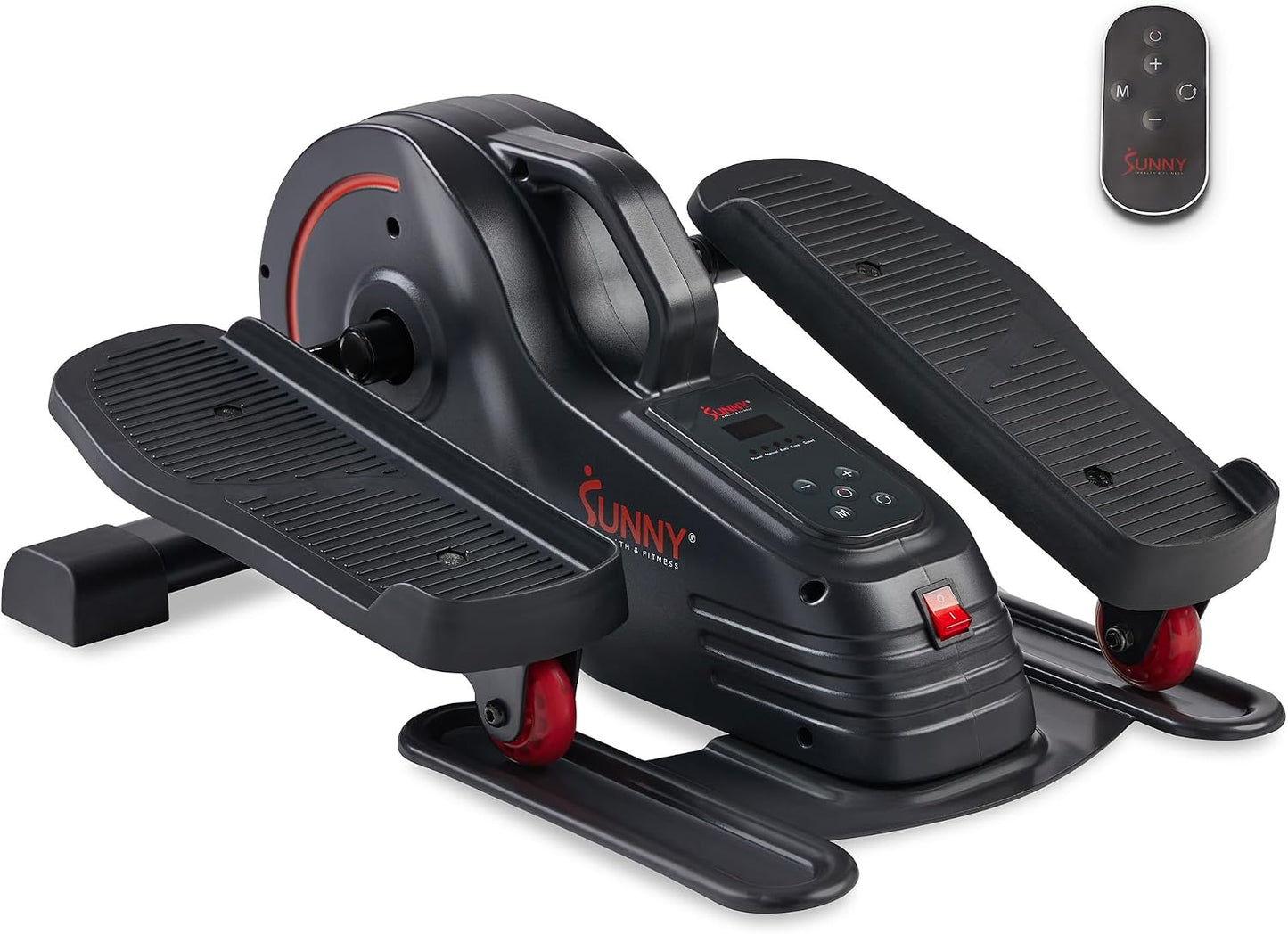 Sunny Health & Fitness Smart Motorized Under Desk Elliptical Machine with Remote Control for Home or Office – Seated Foot & Leg Work Out for Physical Therapy, Recovery & Seniors – 18 Speed Levels RPM