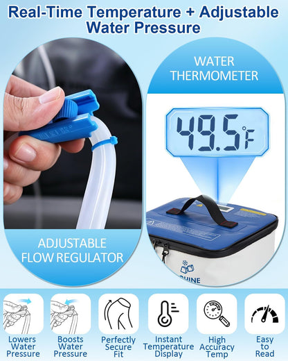 Cold Therapy Machine for Elbow, Ice Machine for Tennis Elbow&Post-Surgery Recovery, Cryotherapy Device with Temp Display & 3 Flow Modes, Adjustable Elbow Wrap for Arthritis, Bursitis, Swelling Relief