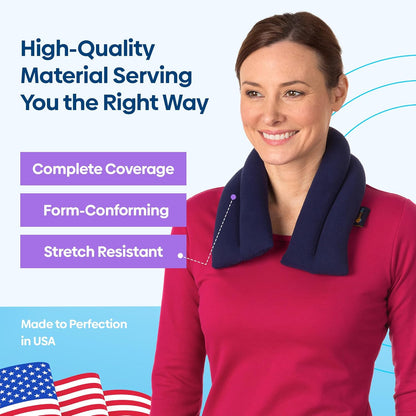 SunnyBay Microwavable Heating Pad for Neck and Shoulder, Heated Neck Wrap, Microwave Heat Pad, Weighted Beanbag Moist Hot or Cold Compress, 2.2 lbs, 26x4 Inches, Navy Blue