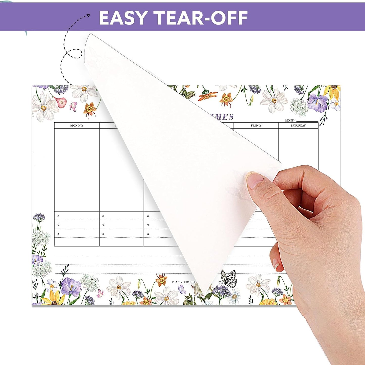 60 Sheets Weekly Pad, Tear Off Weekly Planner Notepad with Daily Schedule Weekly to Do List Notepad（7x10” ）