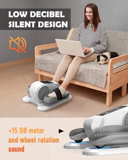Yagud Under Desk Machine, Electric Elliptical Leg Exerciser for Senior, 13 Adjustable Speeds Quiet and Portable Seated Pedal Exerciser for Training with Remote Control