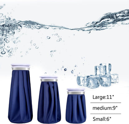 elitehood Ice Cold Pack Reusable Ice Bags Hot Water Bag for Injuries, Hot & Cold Therapy and Pain Relief with Elastic Breathable Support Wrap, 4-Pack, 3 Sizes (6"/9"/11"), (for Hot Therapy is 50-60℃)
