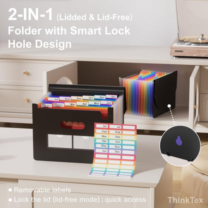 ThinkTex Accordion File Organizer, 12 - Pocket Expanding File Folders