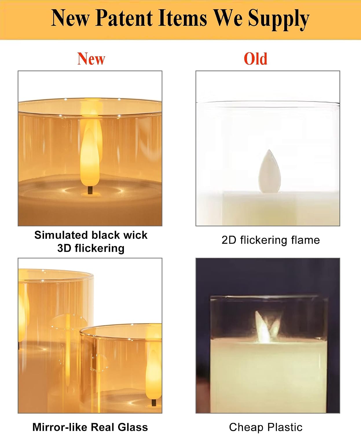 ANGELLOONG Flickering Flameless Candles, Realistic Battery Operated Candles with Remote and Timer, Set of 3 LED Candles for Fall Room Home Wedding Decor Centerpieces Table Party Christmas Decorations