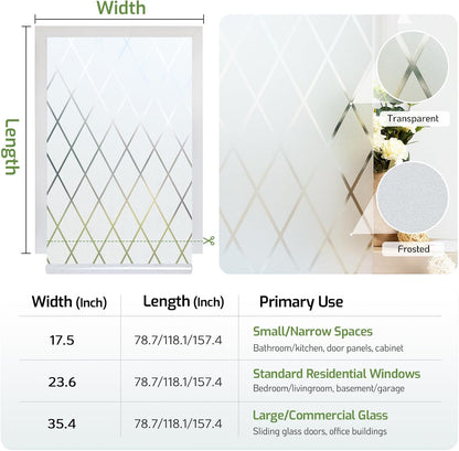 LUTE Blackout Window Film Removable Window Tint for Home Privacy Black 17.5" x 78.7", Static Cling for Inside Dark Sunlight Blockers Darkening Light Blocking for Bedroom Home Theater Garage