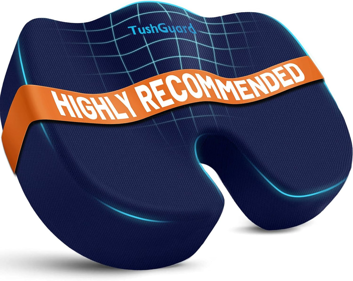 TushGuard Seat Cushion for Office Chair Memory Foam Non-Slip Cushion Back, Relief Chair Pad, Butt Pillow for Office Chair, Car, Computer Desk, Black