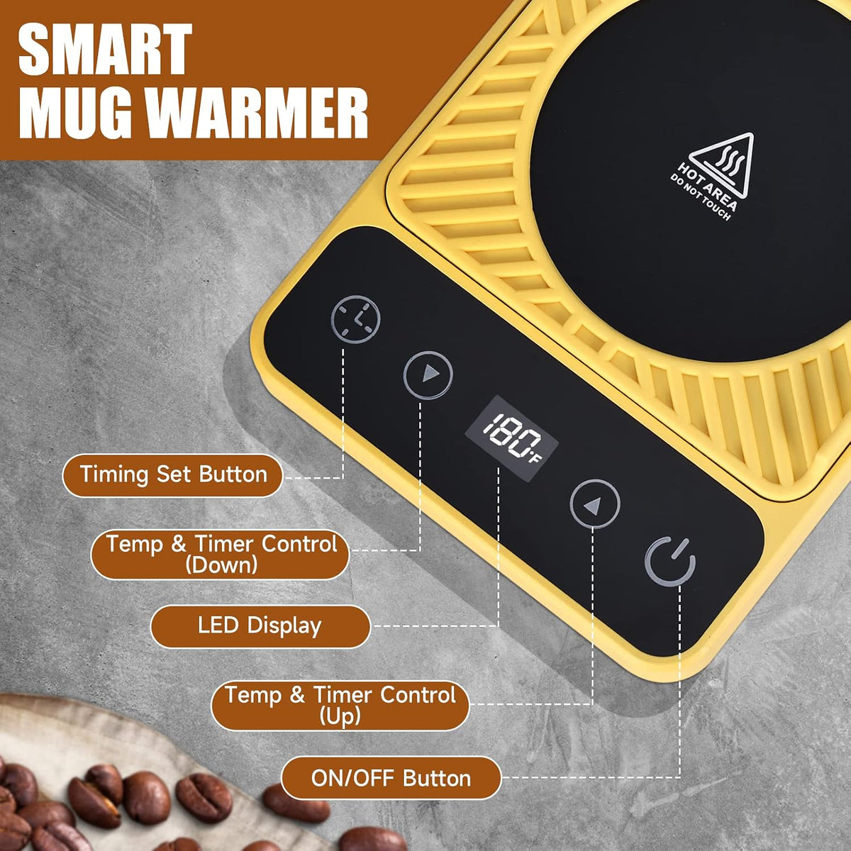 Mug Warmer - Electric Coffee Mug Warmer for Desk with Temperature Display