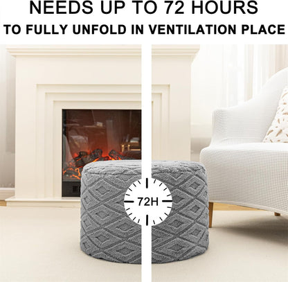 Round Pouf Ottoman 20 x 20 x 14 Inches Boho Poof Home Decor Floor Pouffe Ottoman Foot Rest for Couch Sofa Bean Bag Chairs Living Room Bedroom (Green)