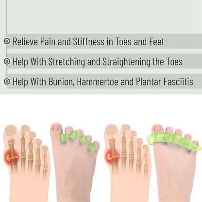 DR. JK- ToePal Gel Toe Separator, 2 Pairs, Toe Spacers, Toe Straightener, Hammer Toe Straightener, Toe Spreader, Toe Stretcher, Toe Corrector for Women and Men, Bunion Corrector
