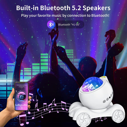 ENOKIK Galaxy Projector, Star Aurora Projector Built-in Bluetooth Speaker, Night Light for Kids Adults, White Noise Light for Home Decor/Relaxation/Party/Music/Gift (Black)