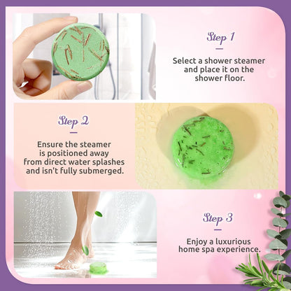 Shower Steamers Aromatherapy-8 Pack Shower Bombs with Essential Oils, Mothers Day Gifts for Mom Wife, Birthday Gifts for Women Self Care Relaxation Home SPA Teacher Appreciation Gift (Green)