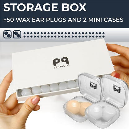 PQ Silicone Gel Ear Plugs for Sleeping and Swimming - 50 Noise Cancelling Earplugs, Ear Protection with Sound Blocking Level 32Db, Soft Wax Pillows (50 Pillows), Color: White