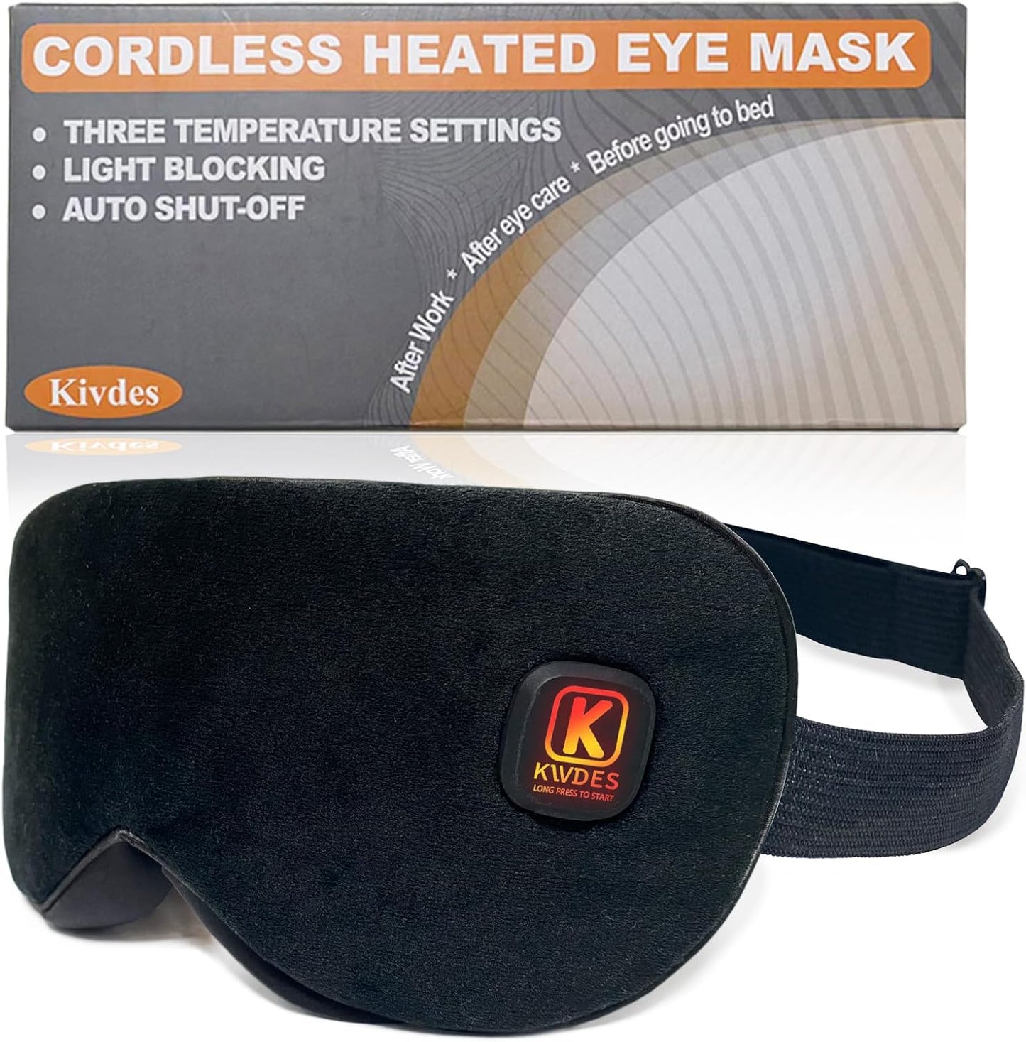 Cordless Heated Eye Mask Rechargeable Warm Compress for Sleep Travel