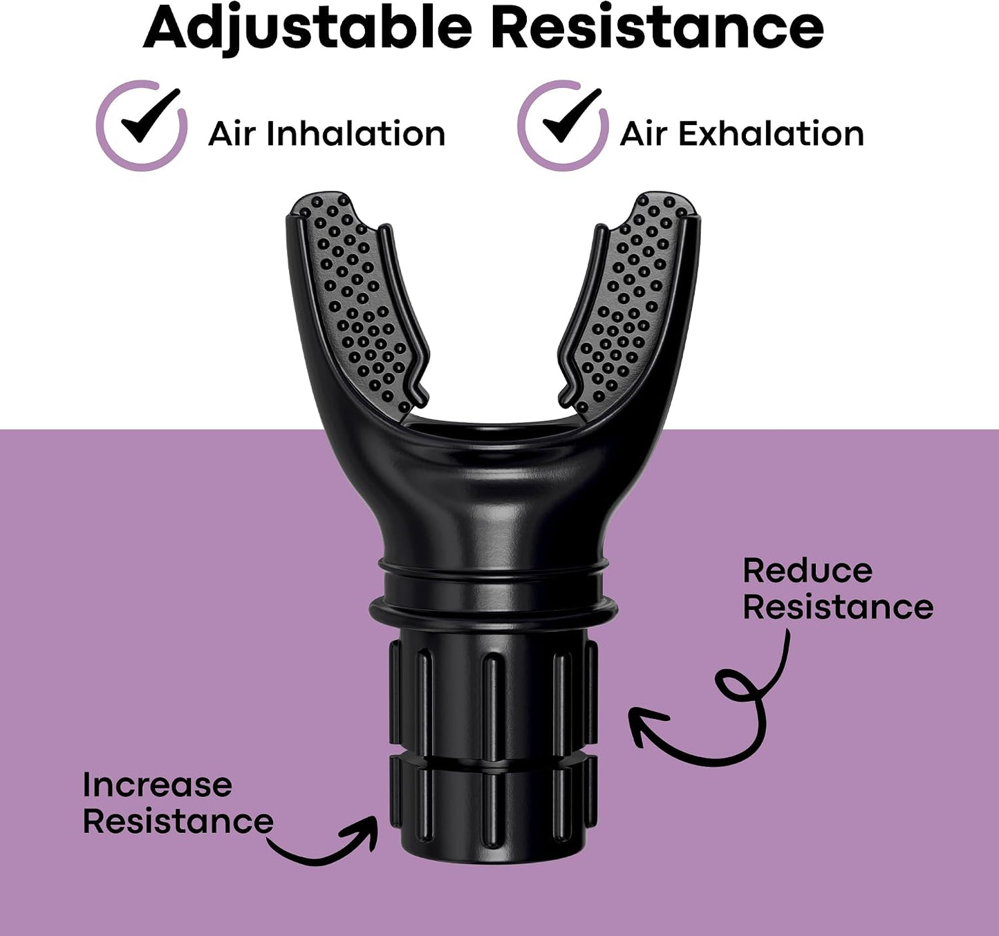 BlackSquid Breathing Exercise Device - Fitness Breather Strength & Endurance Trainer - Athletes Mouth Inhale Breather Stamina Booster Mouthpiece Training Tool
