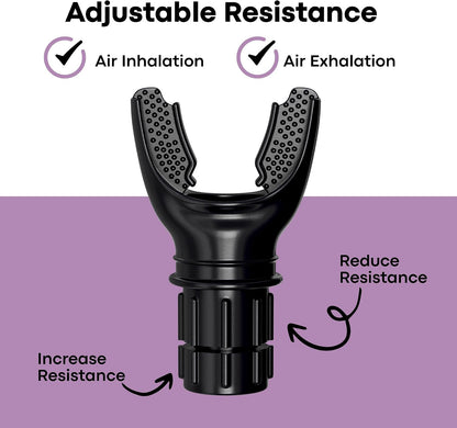 BlackSquid Breathing Exercise Device - Fitness Breather Strength & Endurance Trainer - Athletes Mouth Inhale Breather Stamina Booster Mouthpiece Training Tool