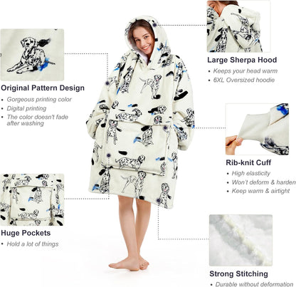 Narecte Cozy Oversized Blanket Hoodie Wearable Blanket Adults Soft Hooded Blanket Hoodie Birthday Gifts for Women Christmas - Colors A