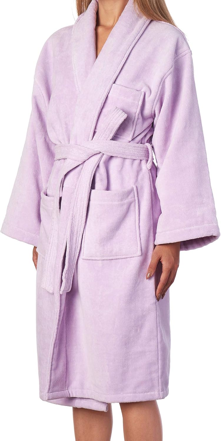 Alpine Swiss Blair Womens Cotton Terry Cloth Bathrobe Shawl Collar Velour Spa Robe