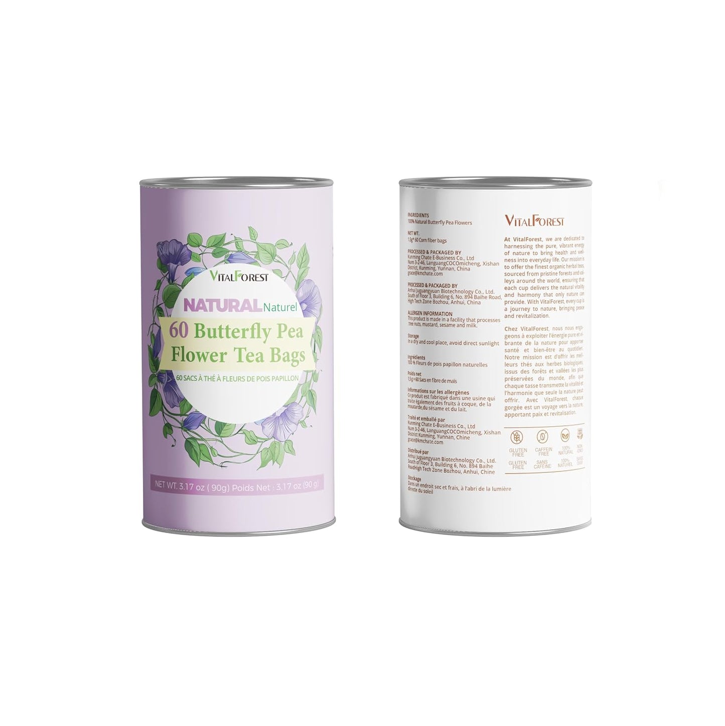 60 Lemon Balm Tea Bags - VitalForest Dried Lemon Balm Leaves Tea -1.5g/Bags, Calming Herb, Stress Relief & Sleep Support, Non-GMO, Caffeine-Free
