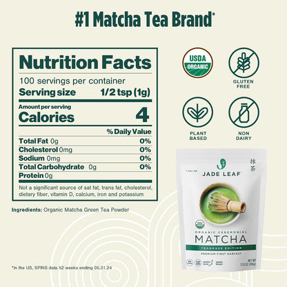 Jade Leaf Ceremonial Grade Matcha Powder, 30g / 1.06oz Tin