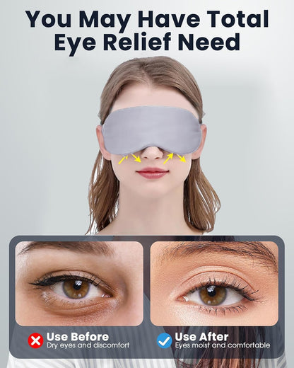 Silk-like Heated Eye Mask for Dry Eyes, MGD, Blepharitis, Stye, Grey