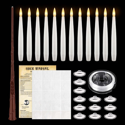 24 Pcs LED Flameless Candles with Remote, 3D Flickering Flame & LED String Lights, Acrylic Clear Cylinder, Timer Function, Romantic Ambience for Home Decor, Party, Wedding (Ivory).